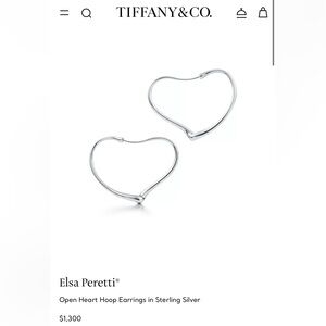 Tiffany & Co. Sterling Silver Heart Hoops